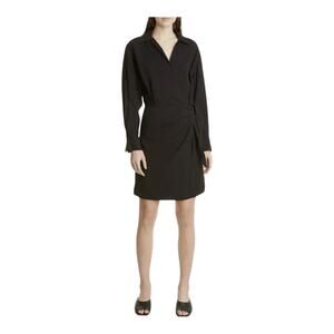 Vince Dress Long Sleeve wrap front shirt black Medium M